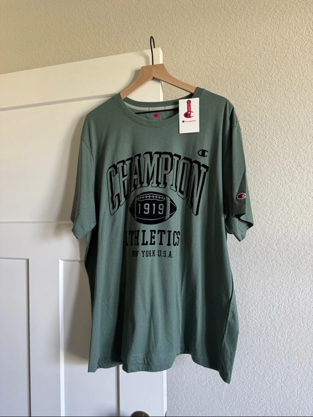 Champion Men's Olive Green Athletics Graphic Tee - Picture 1 of 3